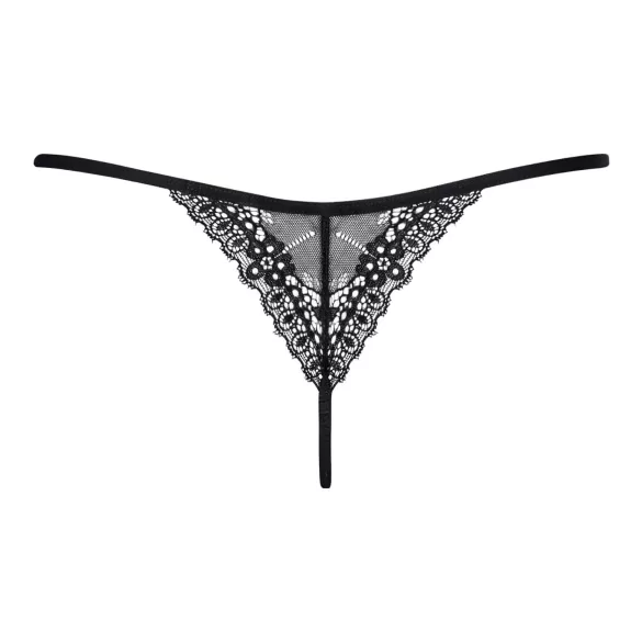 Obsessive Intensa - string en dentelle à lanières - noir