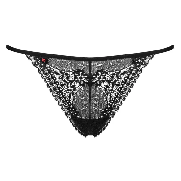 Obsessive Intensa - string en dentelle à lanières - noir