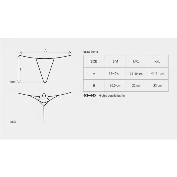 Obsessive Luiza - string femme - motif tulipe - blanc