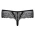 Obsessive Miamor - String en dentelle avec strass pour femme (noir) - L/XL
