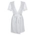 / Obsessive Miamor Robe - peignoir à manches en dentelle avec string (blanc) - L/XL