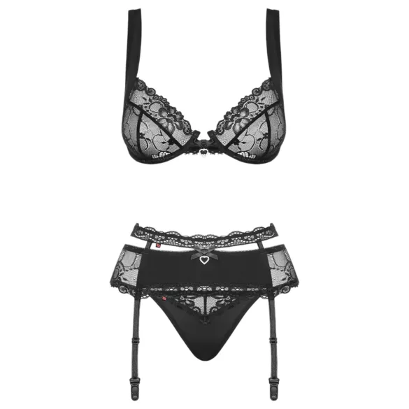 Obsessive Heartina - ensemble de lingerie (noir)