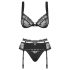 Ensemble de lingerie Obsessive Heartina - Noir