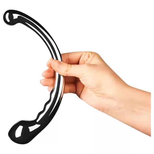 Le Wand - gode double embout - acier inoxydable - argent