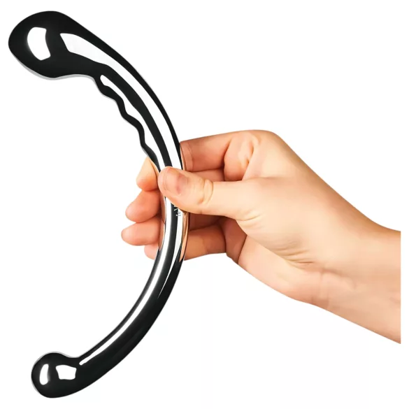 Le Wand - gode double embout - acier inoxydable - argent