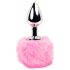FEELZTOYS - Plug anal en métal avec queue de lapin (argent-rose)