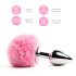FEELZTOYS - Plug anal en métal avec queue de lapin (argent-rose)