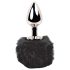 / FEELZTOYS Bunny Tails - Plug anal en métal avec queue de lapin (argent-noir)