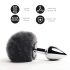 / FEELZTOYS Bunny Tails - Plug anal en métal avec queue de lapin (argent-noir)