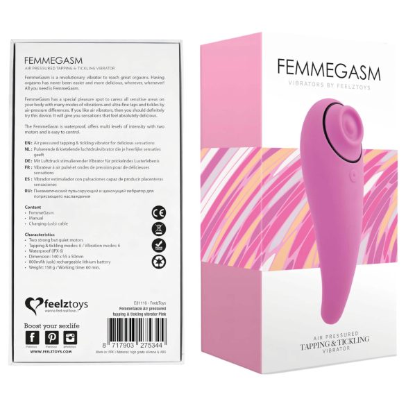 FEELZTOYS Femmegasm - Vibromasseur 2en1 rechargeable pour clitoris (rose)