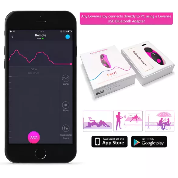 LOVENSE Ferri - vibromasseur clitoridien connecté - silicone noir rose