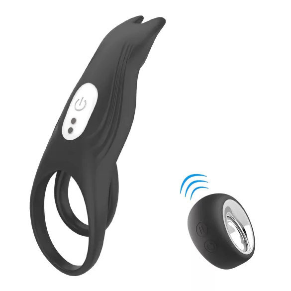 Aixiasia Hoody B - anneau pénis vibrant rechargeable sans fil - noir