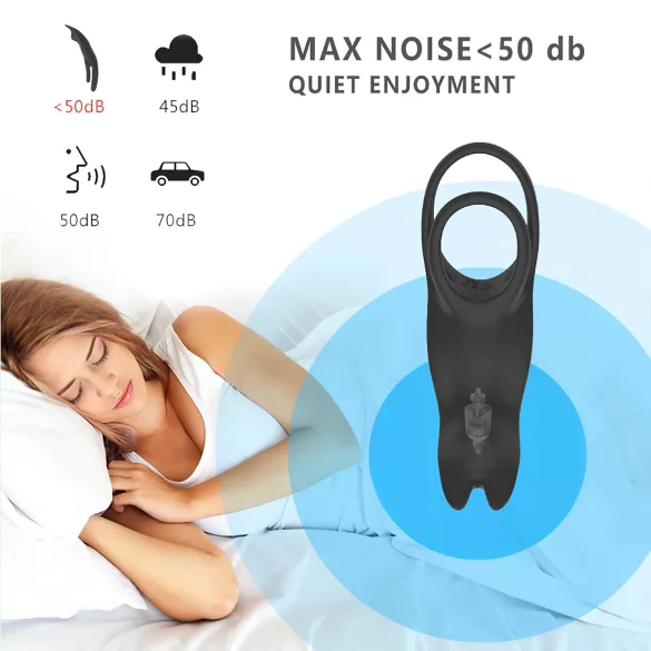 Aixiasia Hoody B - anneau pénis vibrant rechargeable sans fil - noir