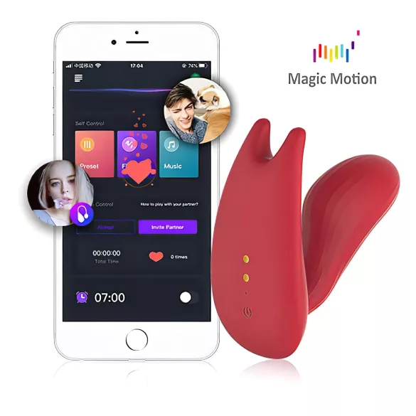 Magic Motion Umi - vibromasseur portable contrôlé par application à porter (rouge)
