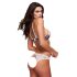 Baci - Ensemble fleur et dentelle + culotte ouverte - M/L