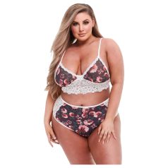 Baci Plus Size - Ensemble soutien-gorge fleuri en dentelle