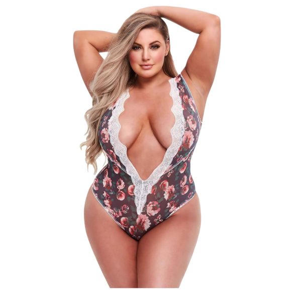 Baci Plus Size - Body en dentelle fleurie
