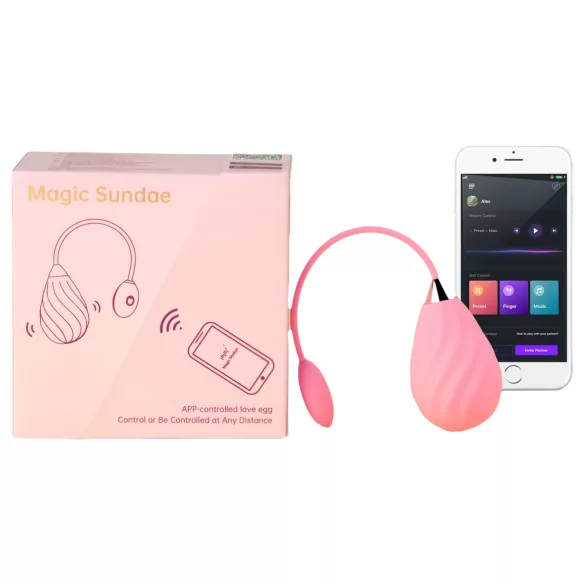 Magic Motion Sundae - œuf vibrant portable contrôlé par application (rose)