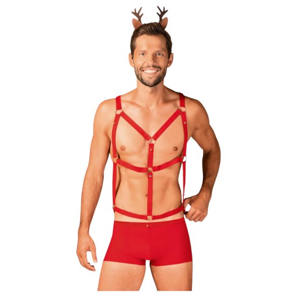 / Obsessive Mr Reindy - Costume de renne pour homme (3 pièces) - rouge - L/XL