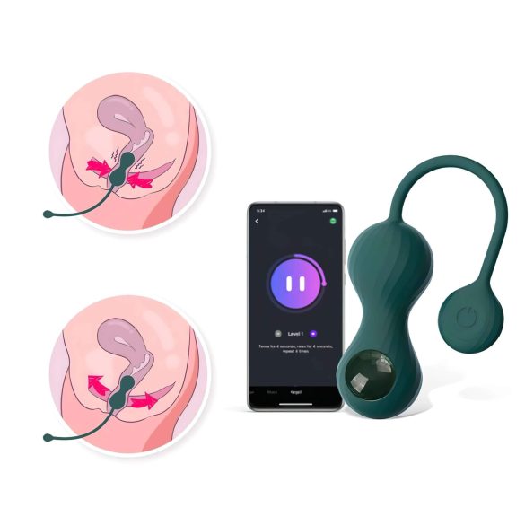 Magic Motion - Boules de Kegel connectées - set duo - silicone vert