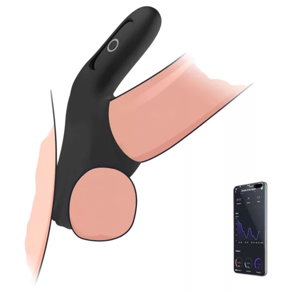 Magic Motion Rise - Anneau pénien vibrant contrôlé par application, pour hommes (noir)