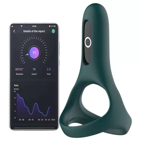 Magic Motion Rise - Anneau pénien vibrant contrôlé par application, pour hommes (vert)