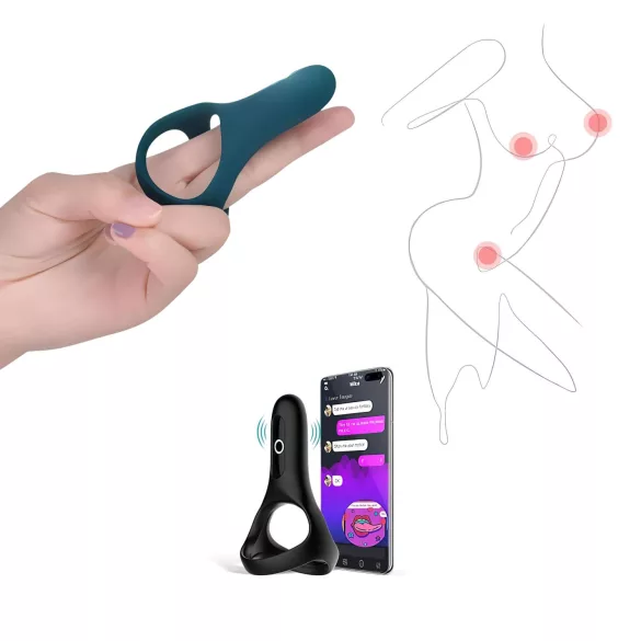 Magic Motion Rise - Anneau pénien vibrant contrôlé par application, pour hommes (vert)
