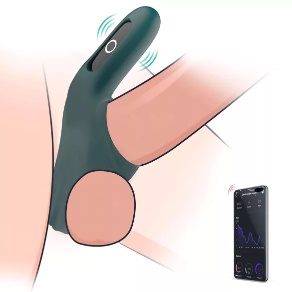 Magic Motion Rise - Anneau pénien vibrant contrôlé par application, pour hommes (vert)