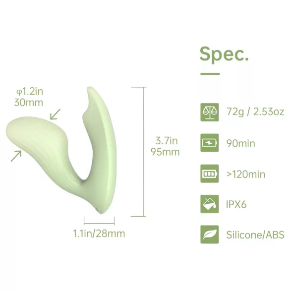 Magic Motion Umi - Vibromasseur 2‑en‑1 contrôlé par application (vert)