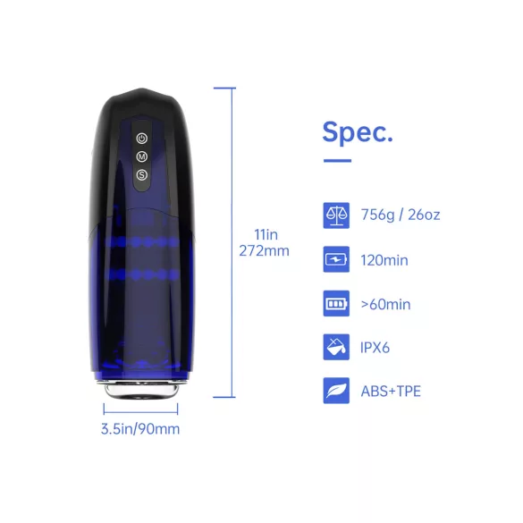 Magic Motion Xone - Masturbateur connecté commandé par application pour hommes (bleu)