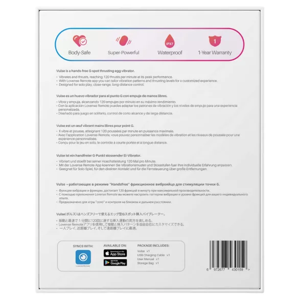 Lovense Vulse - œuf vibrant à poussées portable contrôlé par application (rouge)