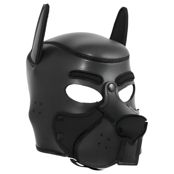 Masque canin fermé en cuir noir - Ida